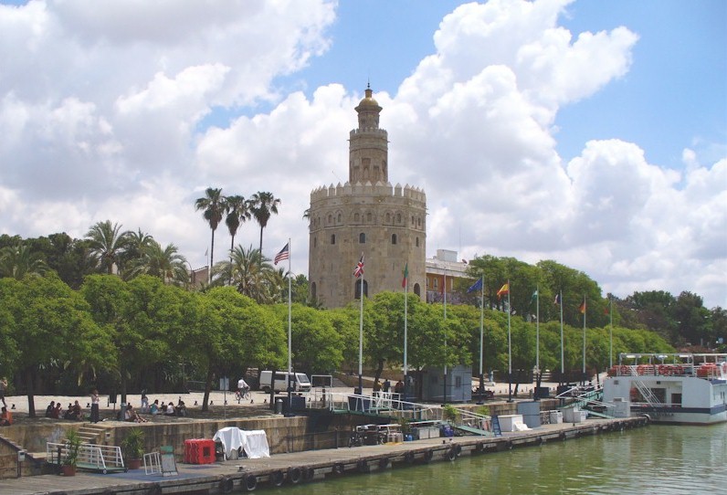 View of the Torre del Oro from River Cruise Boat 2008